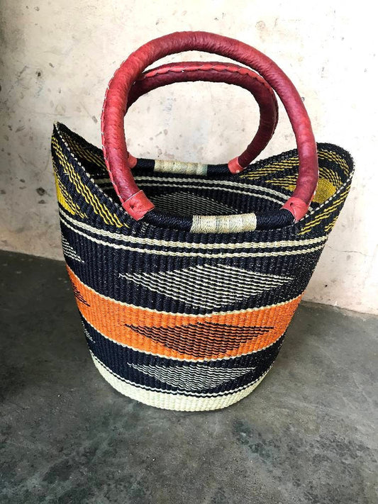 Wakanda Bolga Basket, African Basket, Handmade Basket, Ghana Basket, Tote Bag, Gift for her, Personalized gift 005