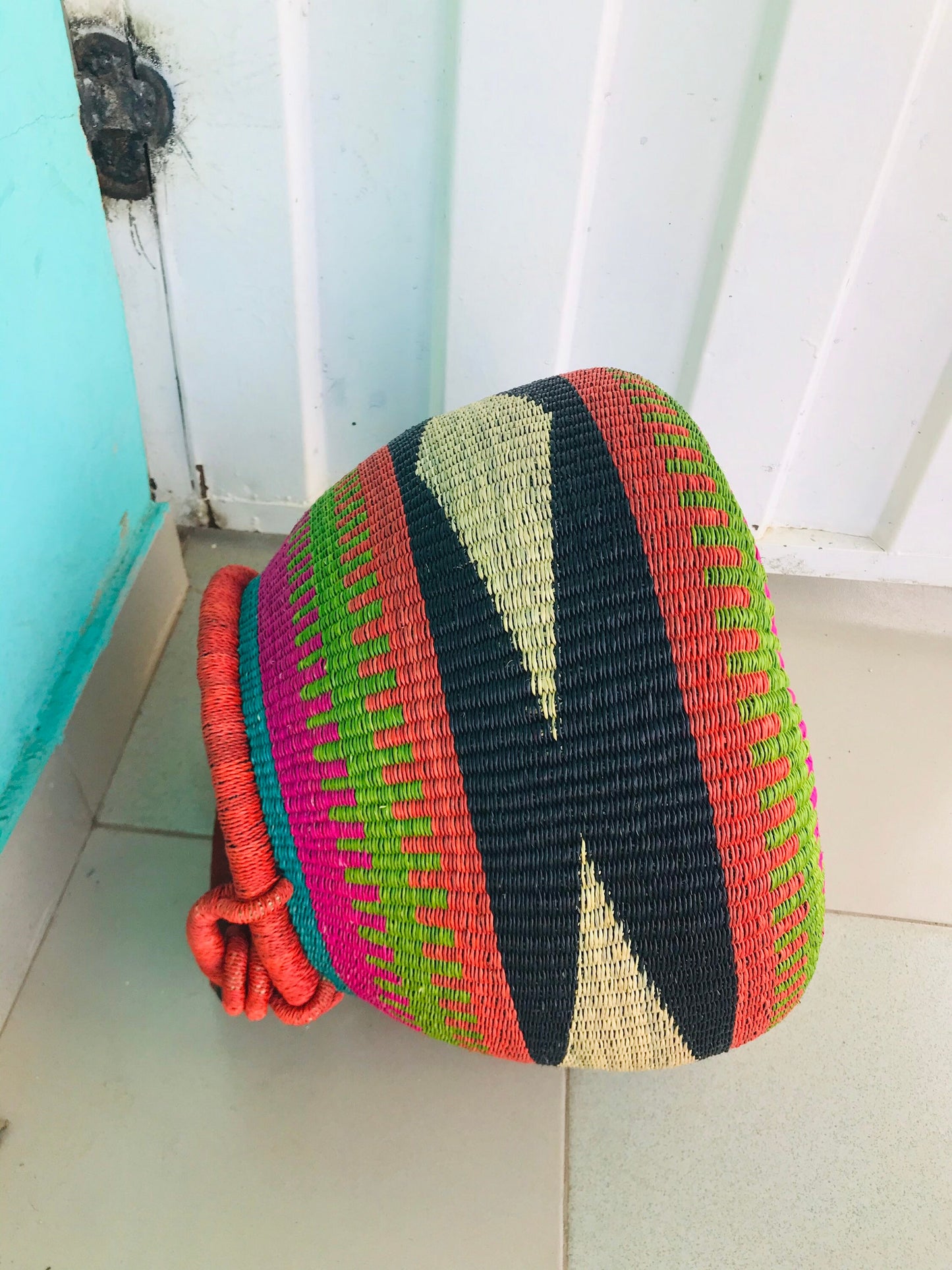 Bolga Basket, African Basket, Handmade Basket, Ghana Basket, Pot Basket, Gift for her, Personalized gift 004