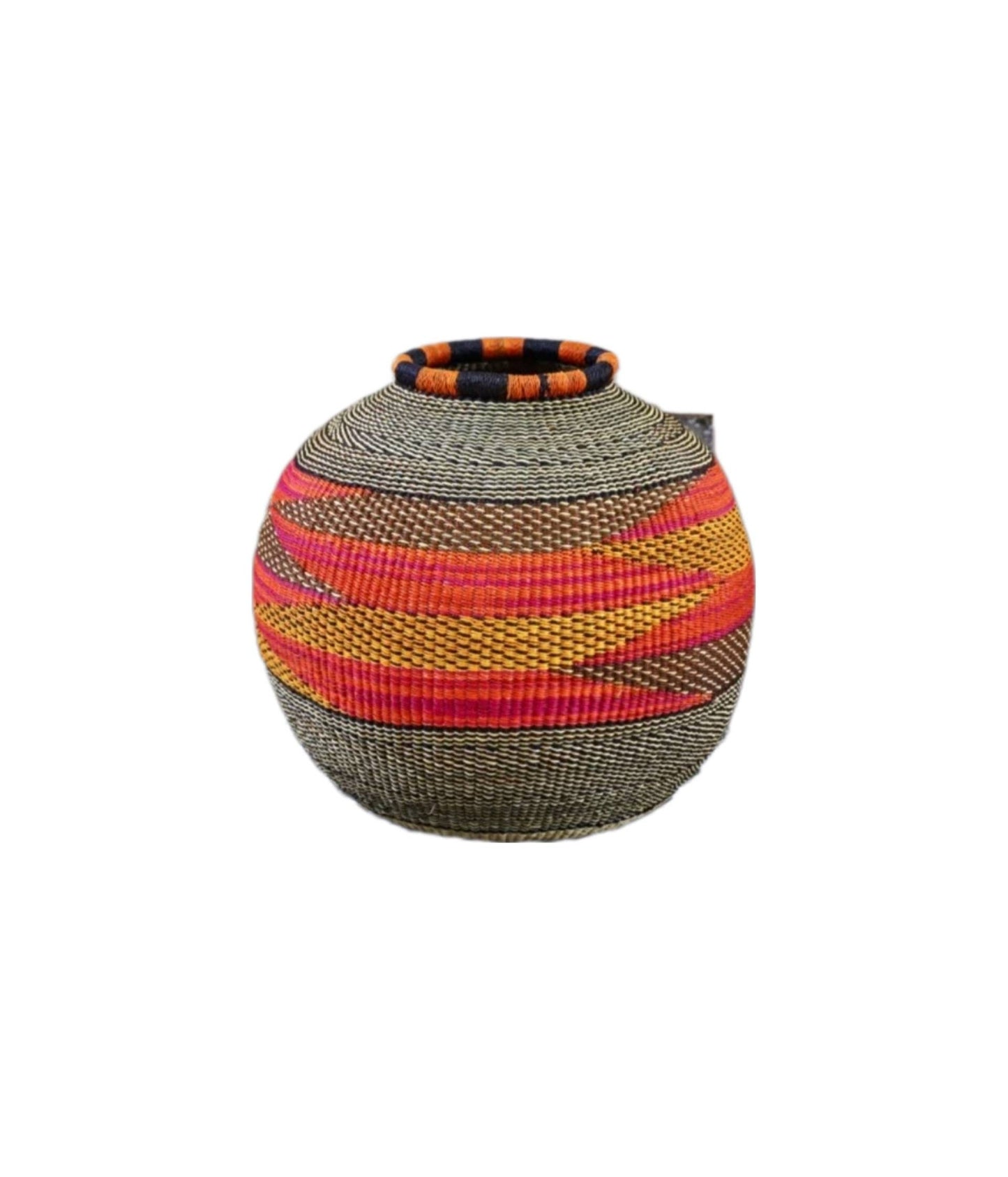 Bolga Basket, African Basket, Handmade Basket, Ghana Basket, Gift for her, Personalized gift, Flower Pot Basket 002